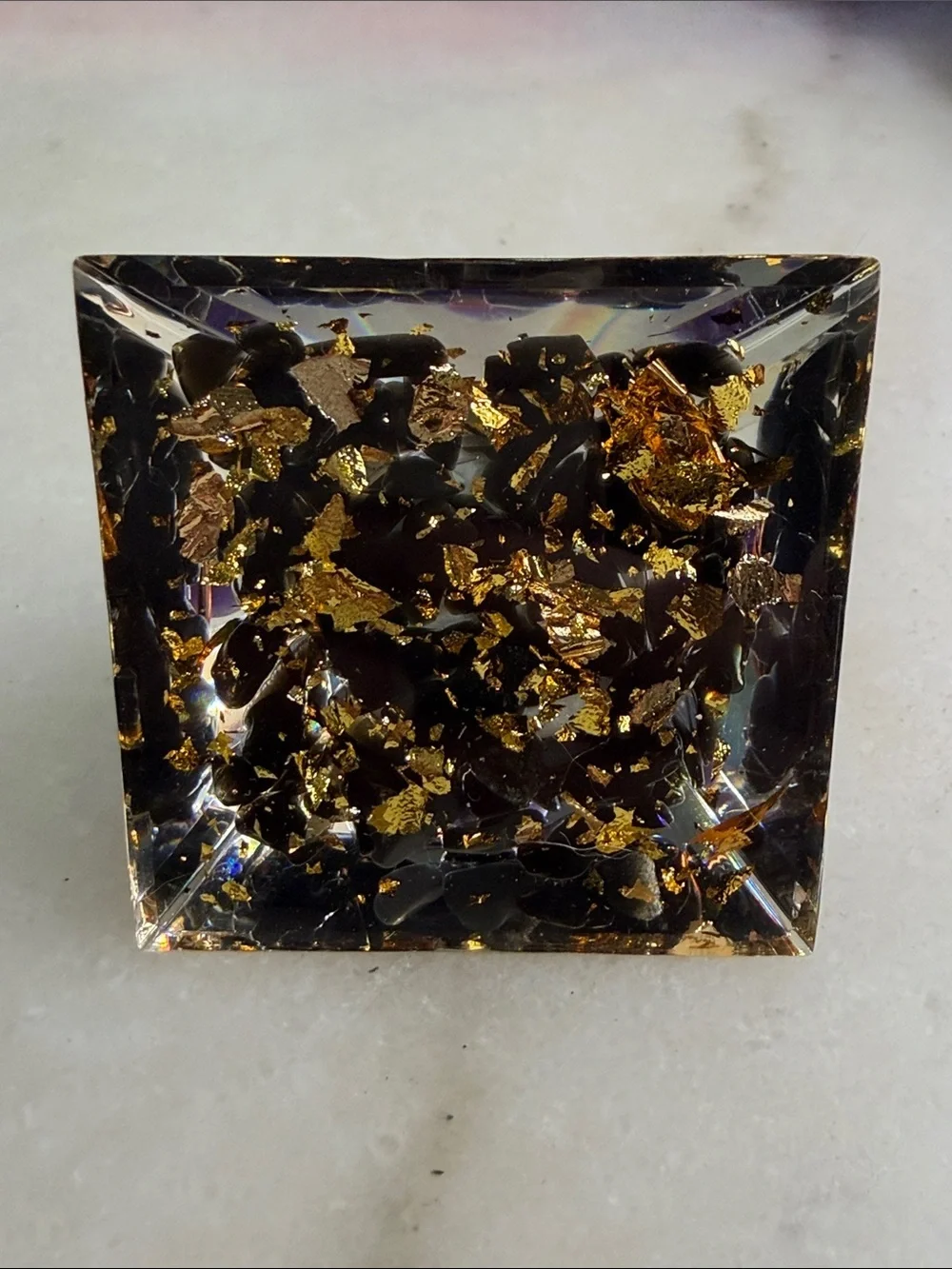 Amethyst Orgonite Pyramid Decorative Home Accent